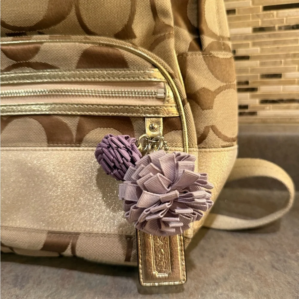 Coach Bag Vintage Y2K Signature Logo Brown and Tan Monogram Backpack - Picture 2 of 11